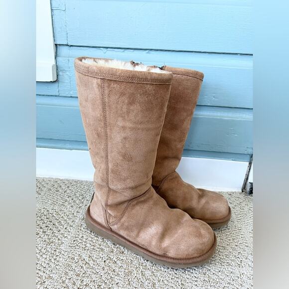 Ugg Australia Alber boots tall full zip brown suede sheepskin winter fall boot 9 - Picture 3 of 15